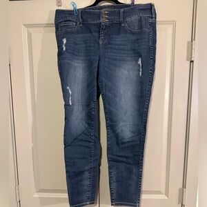 Torrid Distressed Blue Ankle Jeans